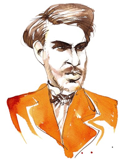 Sergei Taneyev (compositore russo, 1856-1915) caricatura da giovane da Neale Osborne